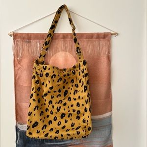 NWOT BAGGU Leopard Print Duck Bag Canvas Tote